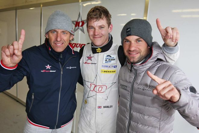 ドラゴンスピードのヘンリック・ヘドマン（左）、ベン・ハンリー（中央）、ニコラス・ラピエール（右）