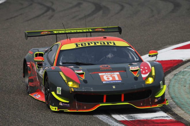 決勝をLM-GTEアマクラス4位で終えた61号車フェラーリ488 GTE