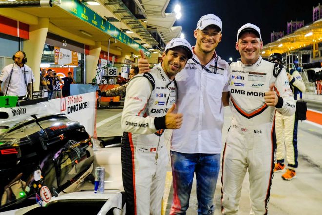 ポールポジションを獲得した1号車ポルシェのニール・ジャニ／アンドレ・ロッテラー／ニック・タンディ