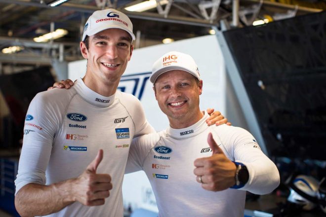 チームランキング2位、ドライバーズランキング3位となったハリー・ティンクネル（左）、アンディ・プリオール（右）