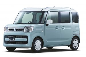 スペーシアHYBRID X オフブルーメタリック／ホワイト2トーンルーフ