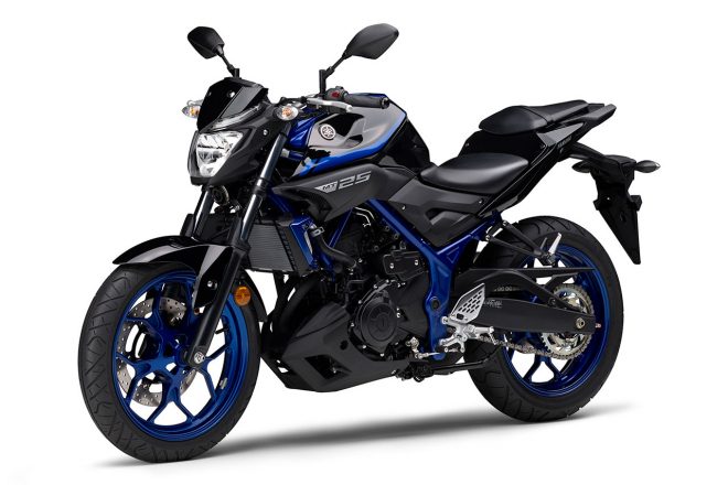 ヤマハが3月5日に発売する2018年モデルの『MT-25』（ディープパープリッシュブルーメタリックC）