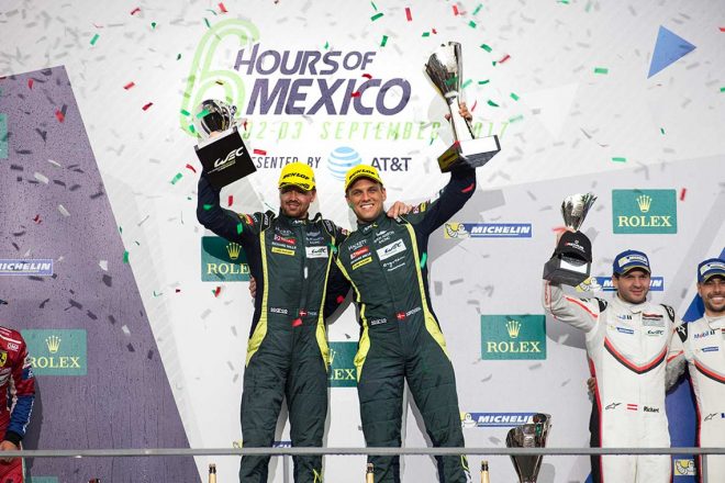 2016年のWEC LM-GTEプロクラスチャンピオンとなったニッキー・ティーム（左）とマルコ・ソーレンセン（右）