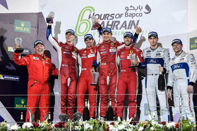 最終戦バーレーンでドライバーズとチームズチャンピオンを決めるワン・ツー・フィニッシュを飾ったAFコルセ