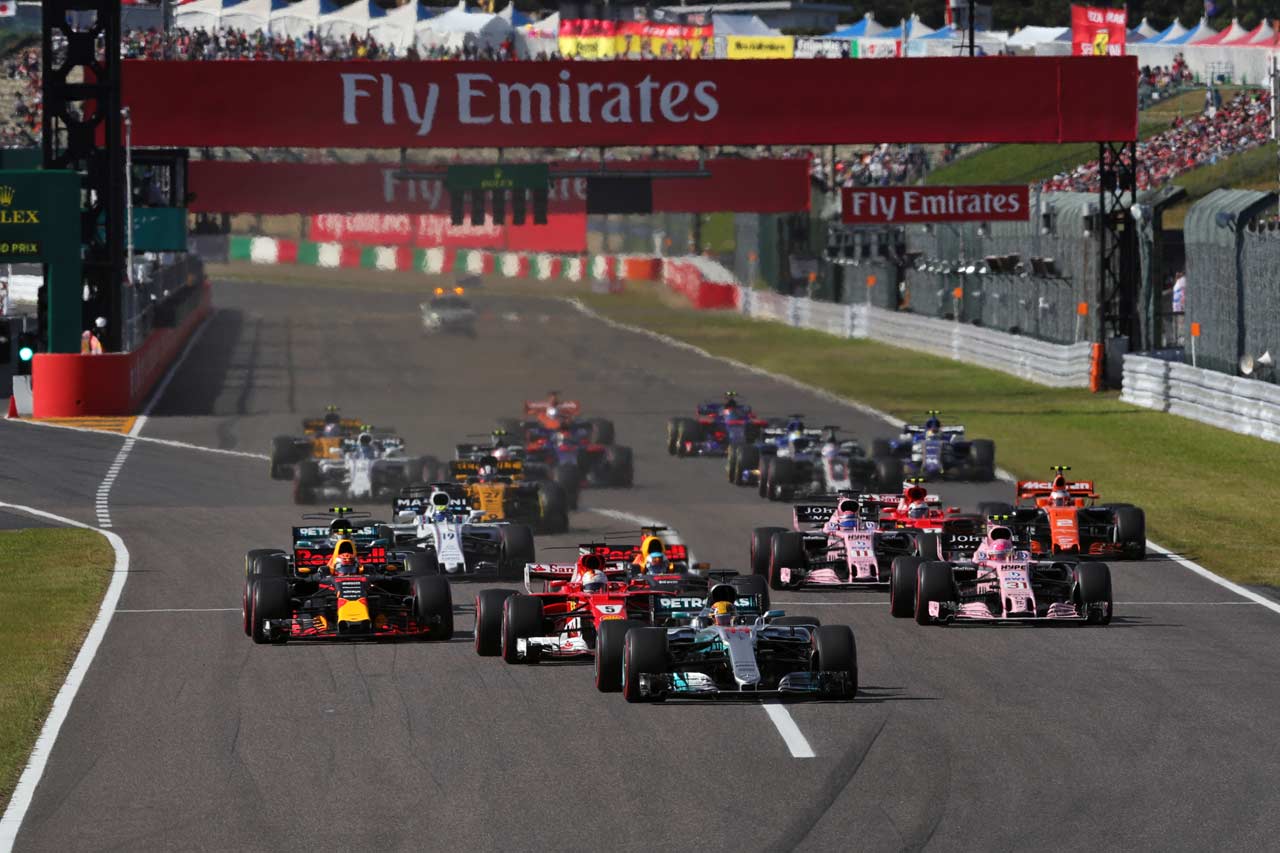 2017年F1第16戦日本グランプリ スタートシーン