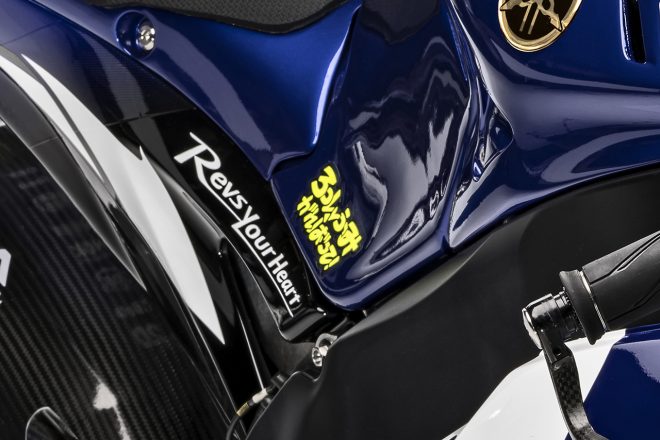 バレンティーノ・ロッシ機に貼られた“ろっしふみ”ステッカー