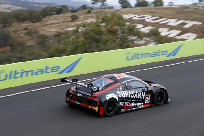 大クラッシュに見舞われながらもアマクラス優勝を飾った69号車アウディR8 LMS
