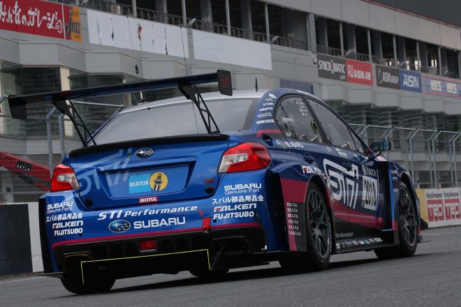 富士スピードウェイで公開された2018年ニュルブルクリンク24時間仕様のスバルWRX STI