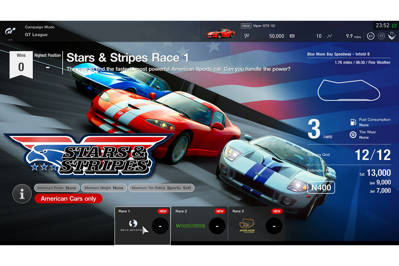 キャンペーンモード『GTリーグ』には複数のイベントが追加された