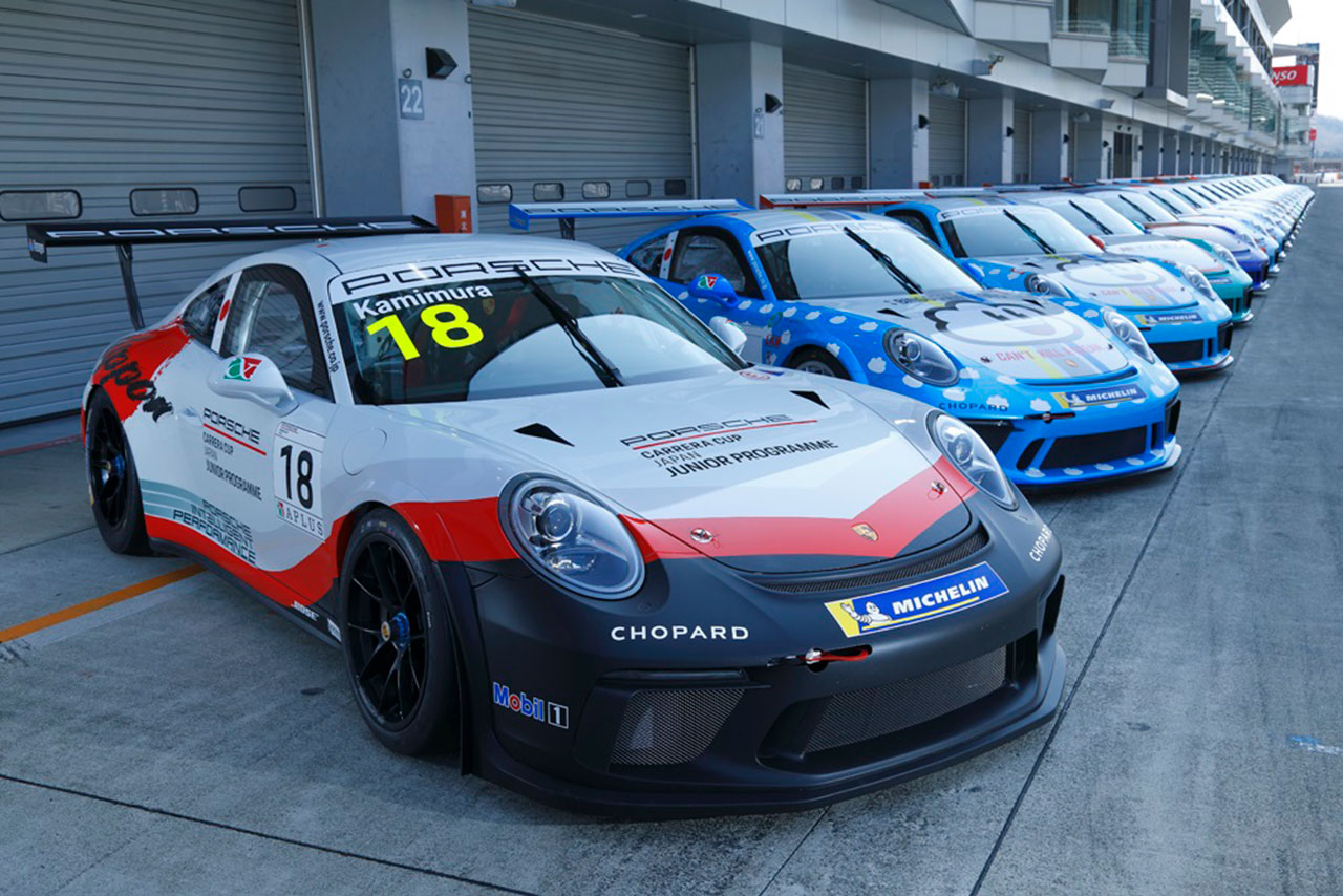 富士スピードウェイでポルシェカレラカップジャパンのオフィシャルテストが行われた