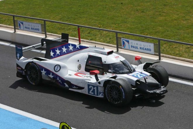 クラッシュを喫したドラゴンスピードの21号車オレカ07・ギブソン