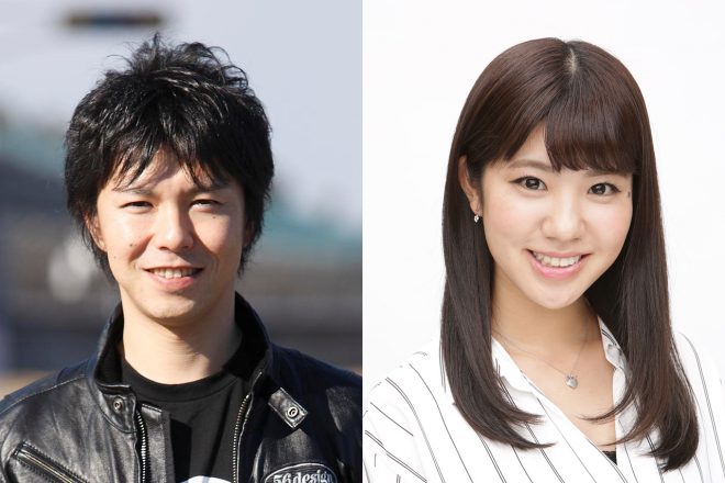 元MotoGPライダー中野真矢氏（左）と元SKE48でタレントの梅本まどかさん