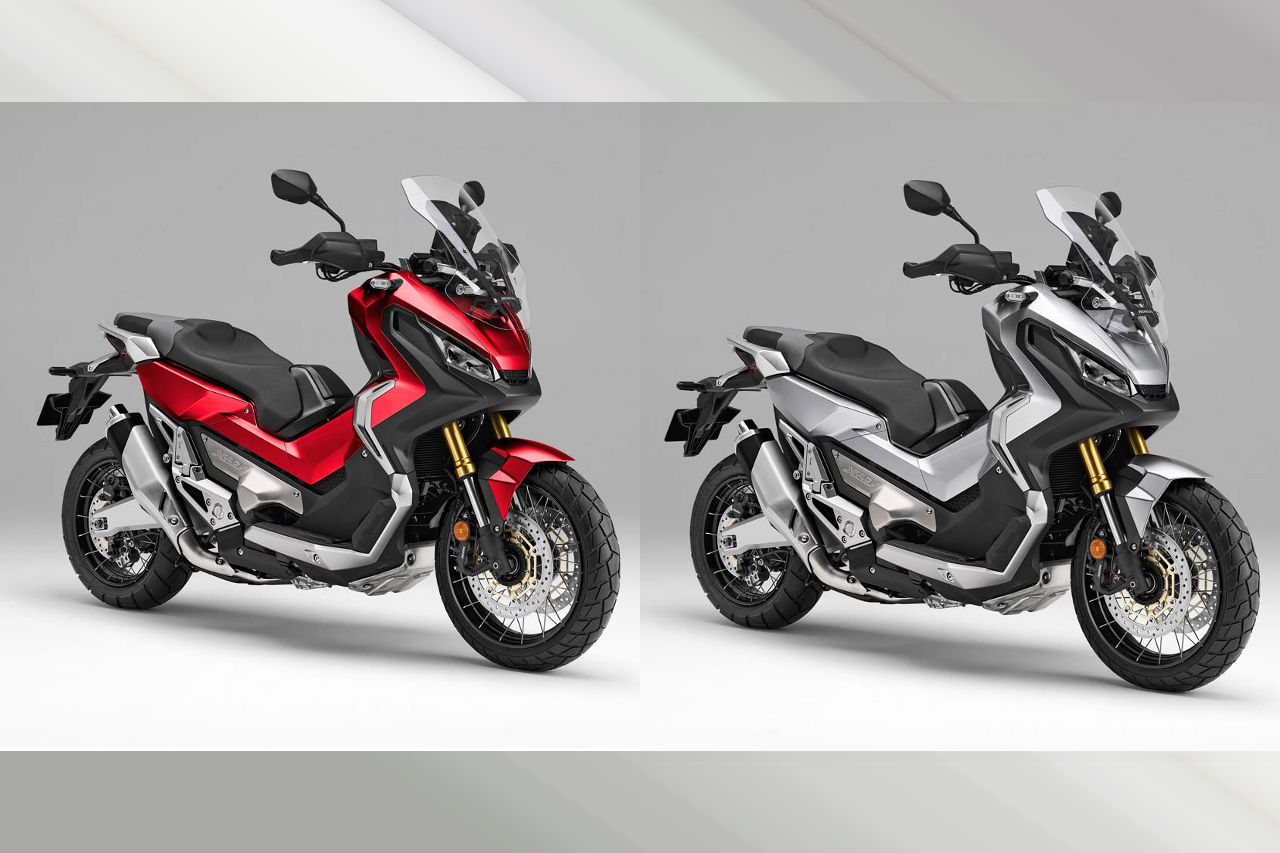 ホンダX-ADV キャンディークロモスフィアレッド（右）、デジタルシルバーメタリック（左）