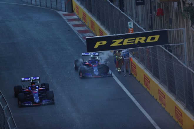 2019年F1第4戦アゼルバイジャンGP　FP2でクラッシュしたダニール・クビアト（トロロッソ・ホンダ）