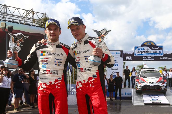 2018年のWRC第5戦アルゼンチンを制したオット・タナク（トヨタ・ヤリスWRC）