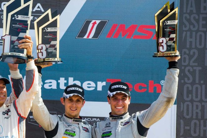 3位表彰台を獲得したオリバー・ジャービス（左）とトリスタン・ヌネス（右）