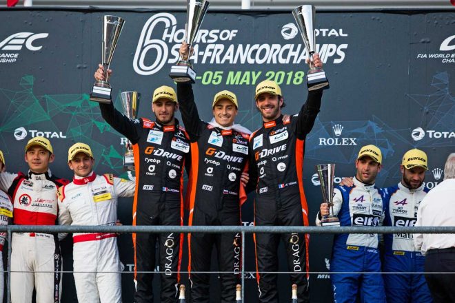 優勝したアンドレア・ピッツィオーラ（左）、ロマン・ルシノフ（中央）、ジャン-エリック・ベルニュ（右）