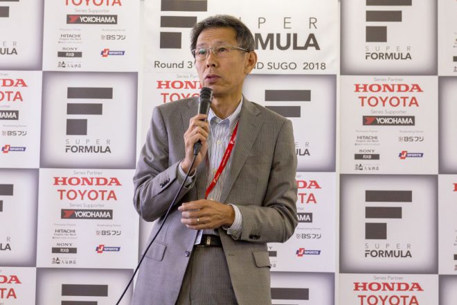 定例記者会見に出席したJRPの倉下明代表取締役社長