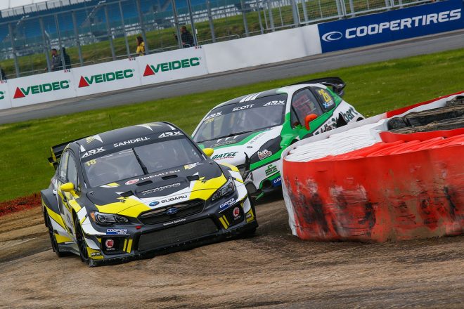 スバル・ラリーチームUSAに所属するパトリック・サンデル（スバルWRX STI）