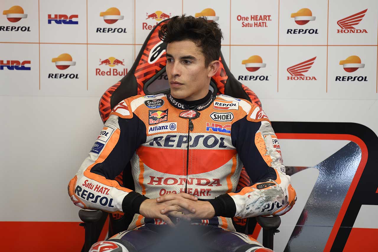 久々に決勝レースで転倒を喫したマルケス