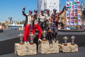 2017年のラリー・イタリアで、トヨタのヤリ-マティ・ラトバラは2位表彰台。今年トヨタに所属するタナクが総合優勝を飾った