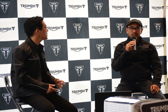 野田氏と佐川氏によるトークショーのなかでは、Moto2エンジンについて触れられる一幕も