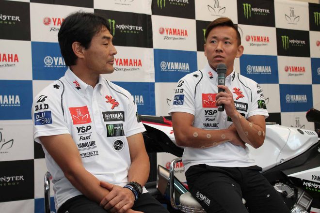 発表会で意気込みを語る中須賀克行