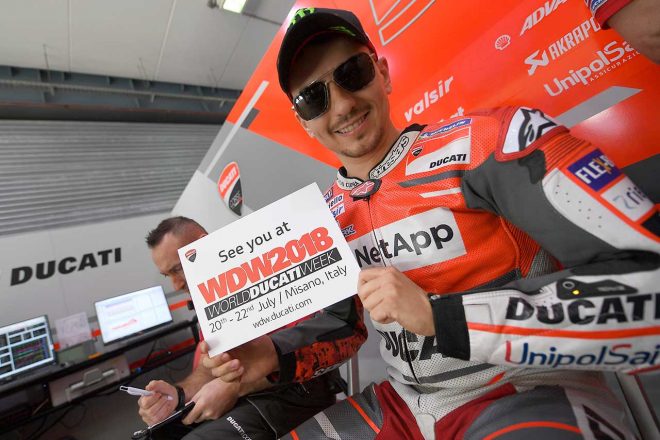 今季でドゥカティを離れるロレンソにとっては最後のWDW2018参加になるか？