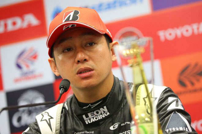 ポールポジション会見に臨んだ黒澤治樹（LEON CVSTOS AMG）