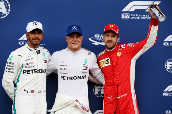 2018年F1第9戦オーストリアGP　予選トップはバルテリ・ボッタス、2番手ルイス・ハミルトン、3番手はセバスチャン・ベッテル
