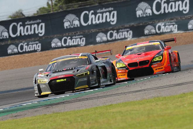 レース序盤を盛り上げたHitotsuyama Audi R8 LMS。GT500との接触で無念のリタイア