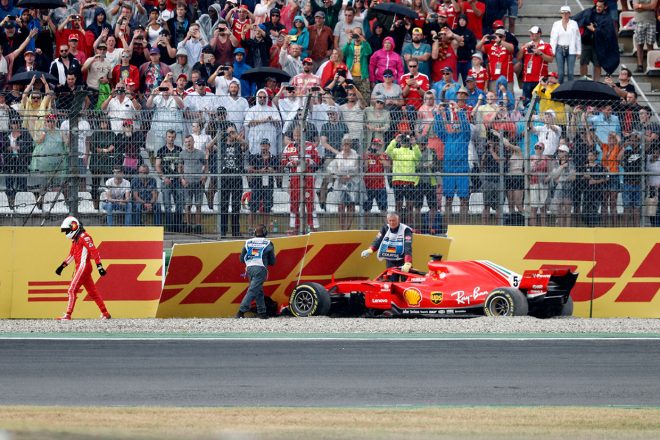 2018年F1第11戦ドイツGP決勝でクラッシュしてしまったセバスチャン・ベッテル