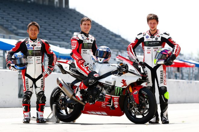 藤田拓哉（左）、ブロック・パークス（中）、マービン・フリッツ（右）の3人で鈴鹿8耐に挑むYARTヤマハ