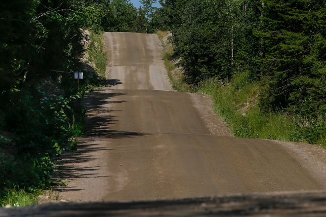 ラリー・フィンランドの路面はグラベルながらフラットなため、ハイスピードパドルが展開される
