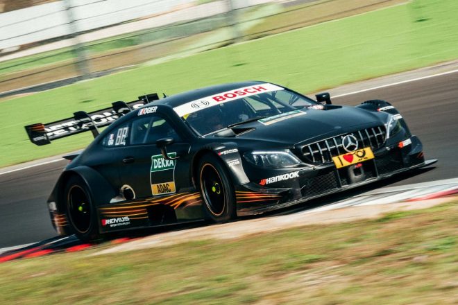 ゲスト参戦に向けてテストを行なうセバスチャン・オジエ（メルセデスC63 AMG DTM）
