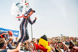 WRC第8戦終了時点でランキング首位につけるティエリー・ヌービル(ヒュンダイi20クーペWRC)