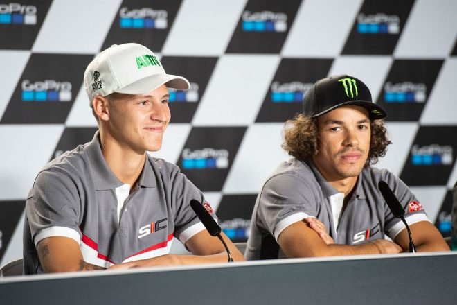 MotoGPクラスに参戦するフランコ・モルビデリ（右）とファビオ・クアルタラロ（左）