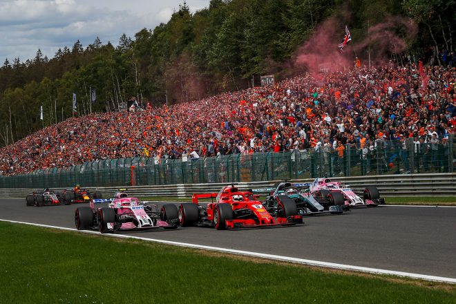 2018年F1第13戦ベルギーGP　4ワイドバトル