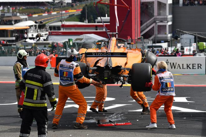 2018年F1第13戦ベルギーGPで多重クラッシュが発生