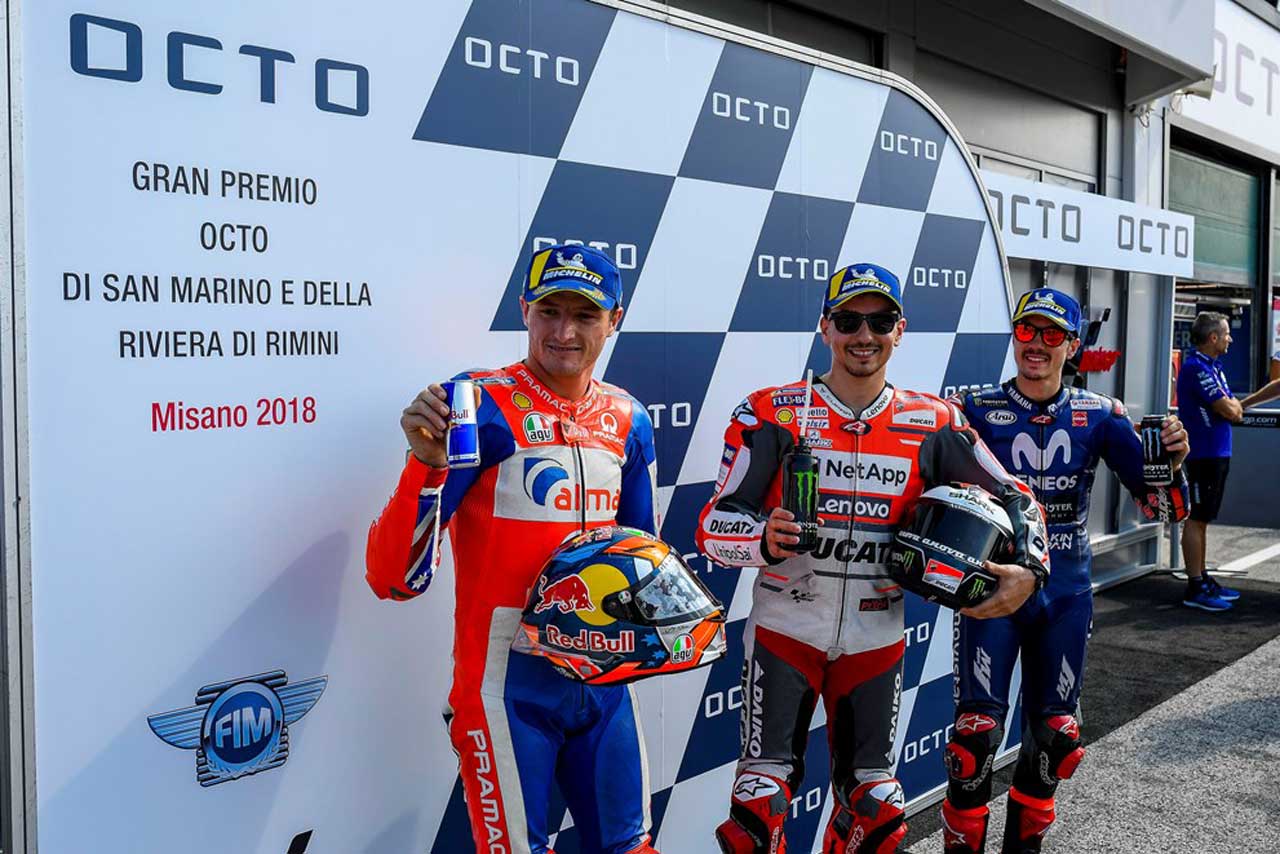 2018MotoGP第13戦サンマリノGP 予選トップ3