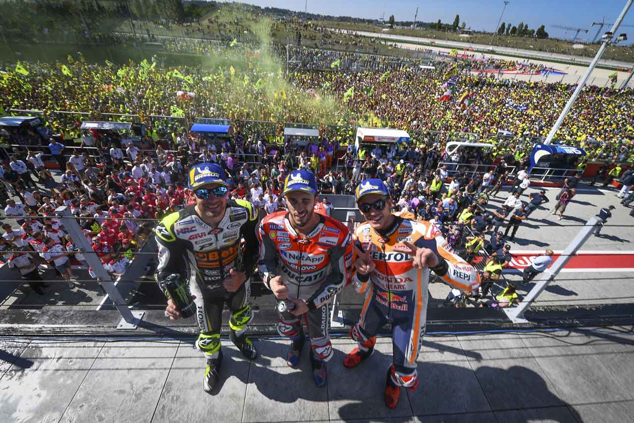 2018MotoGP第13戦サンマリノGP 決勝トップ3