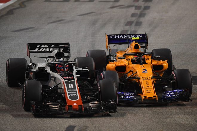 2018年F1第15戦シンガポールGP　ロマン・グロージャン、ストフェル・バンドーン