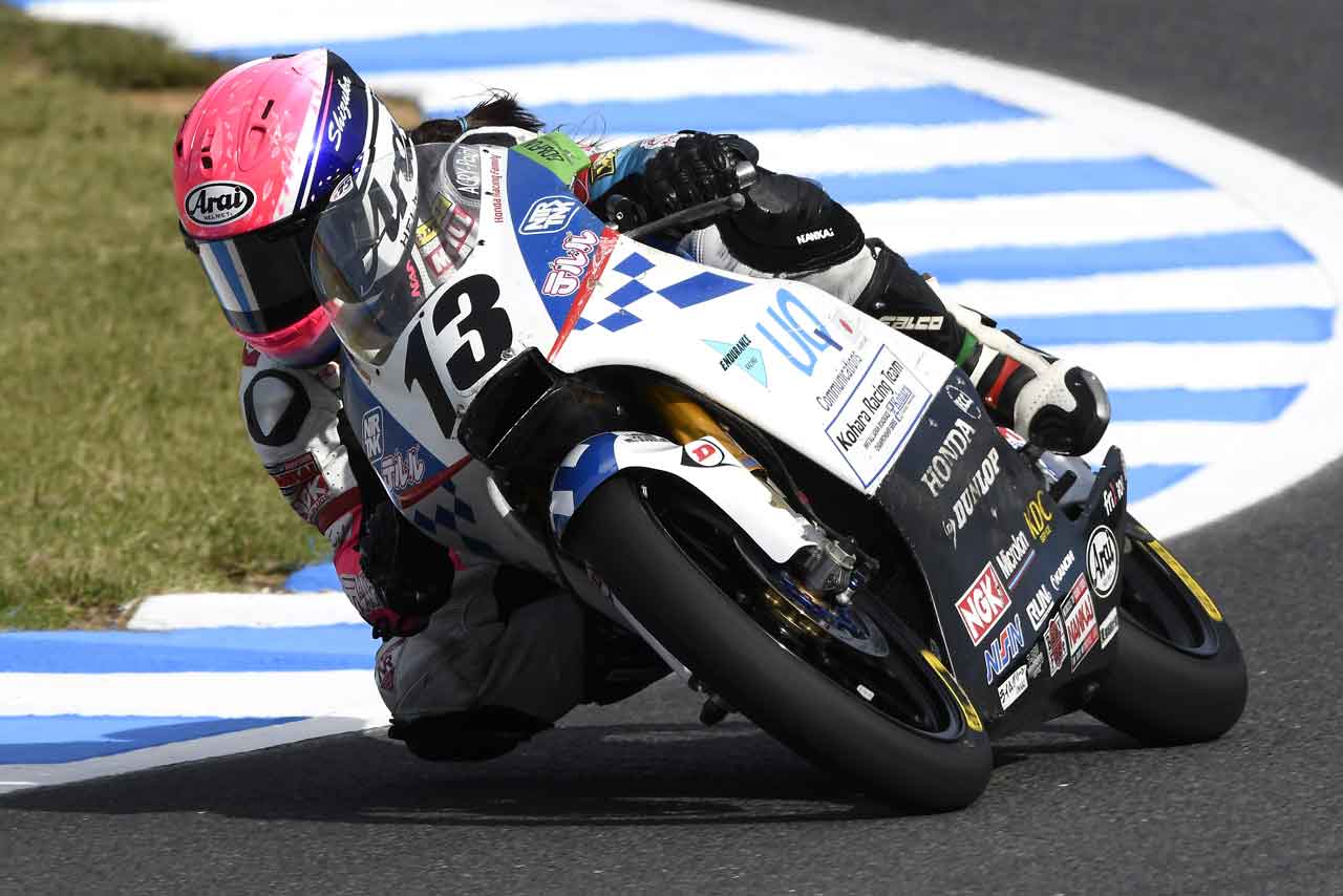 2016年日本GPのMoto3クラスに参戦した岡崎静夏