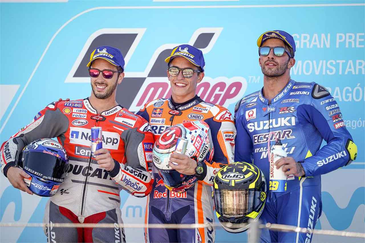 2018MotoGPアラゴンGP 決勝トップ3