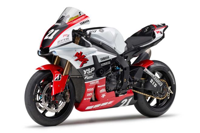 YZF-R1の20周年を記念した特別カラーの全日本ロード仕様マシン