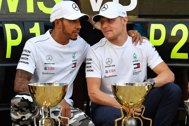2018年F1第16戦ロシアGP　ルイス・ハミルトン、バルテリ・ボッタス
