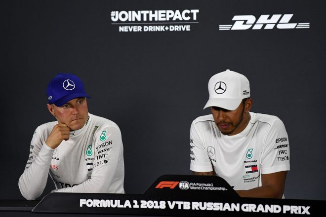 2018年F1第16戦ロシアGP　チームオーダーにより2位となったバルテリ・ボッタス