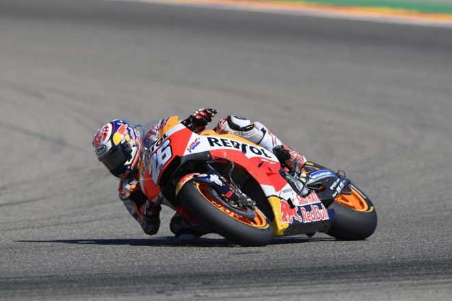 前戦アラゴンGPで戦うダニ・ペドロサ