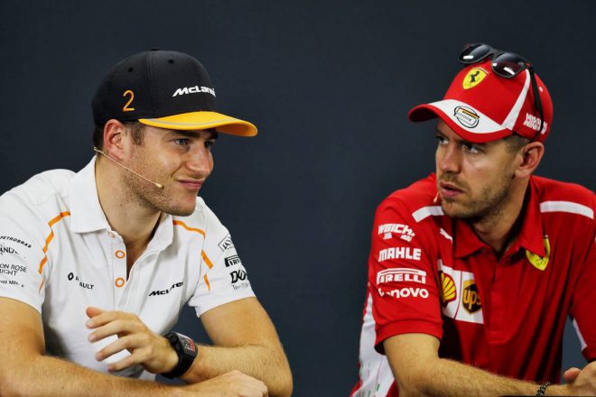 2018年F1第17戦日本GP　木曜会見　セバスチャン・ベッテル、ストフェル・バンドーン