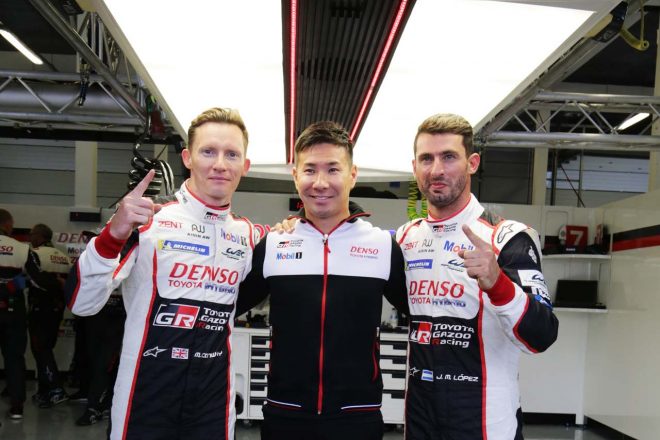 第3戦シルバーストンでPP獲得したマイク・コンウェイ／小林可夢偉／ホセ-マリア・ロペス組